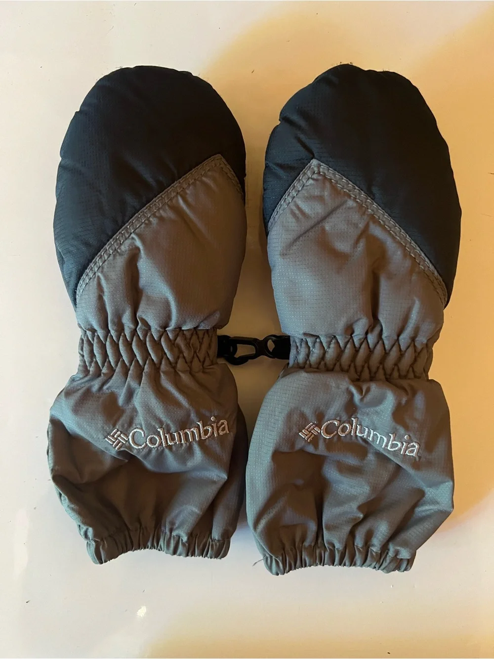 Columbia Toddler Chippewa Long Waterproof Grey Black Mittens One Size (up To 4T)